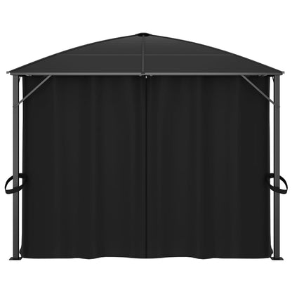 vidaXL Tonnelle avec rideaux 400x300x265 cm Anthracite