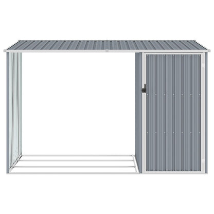 vidaXL Abri à bois de jardin Gris 245x98x159 cm Acier galvanisé