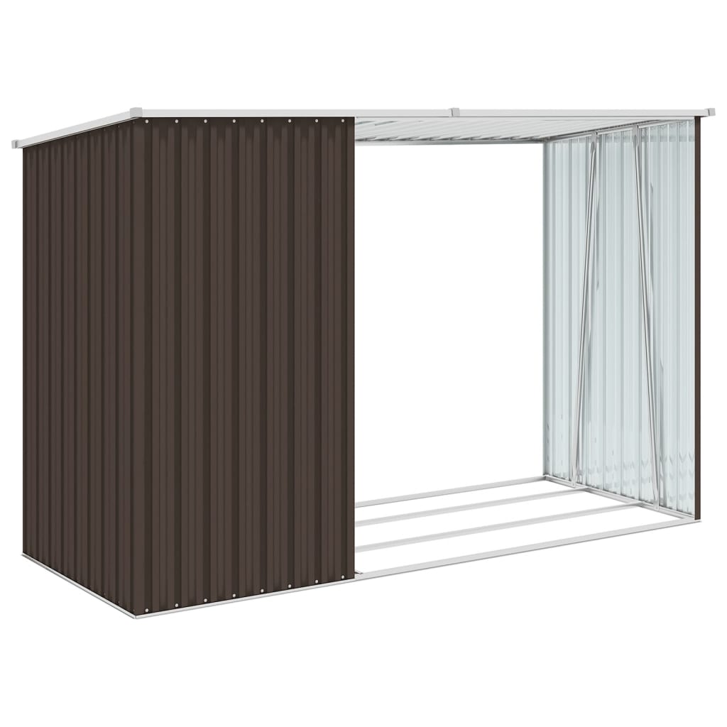 vidaXL Abri à bois de jardin Marron 245x98x159 cm Acier galvanisé