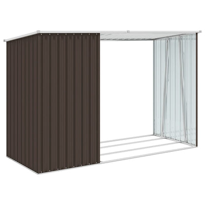 vidaXL Abri à bois de jardin Marron 245x98x159 cm Acier galvanisé