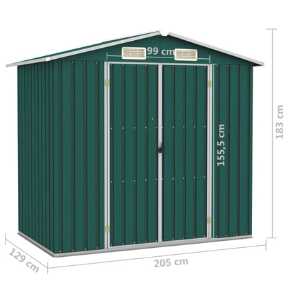 vidaXL Abri de jardin Vert 205x129x183 cm Acier galvanisé