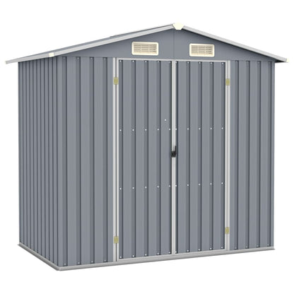 vidaXL Abri de jardin Gris 205x129x183 cm Acier galvanisé