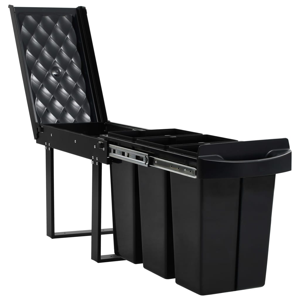 vidaXL Poubelle amovible de cuisine fermeture en douceur 36 L