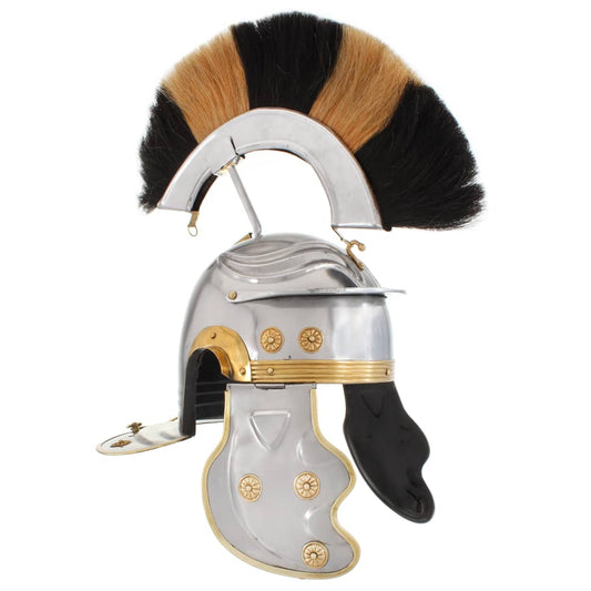 vidaXL Casque de soldat romain antique pour GN Argenté Acier