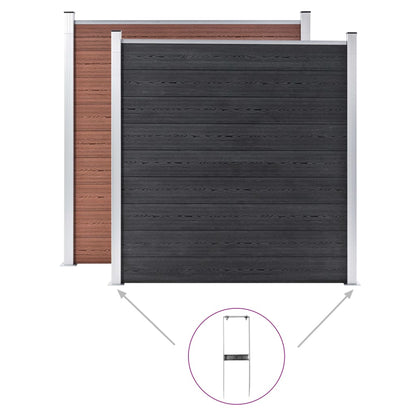 vidaXL Piquets de clôture de sol 2 pcs pour clôture en WPC Acier 40 cm