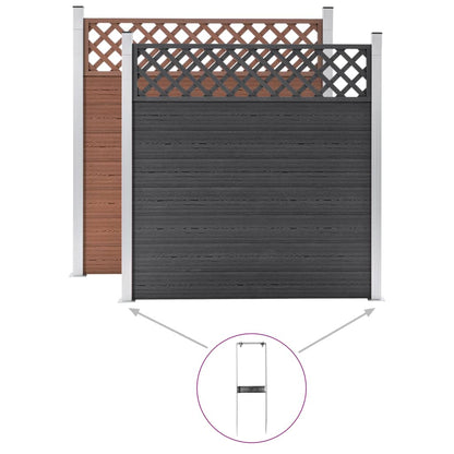 vidaXL Piquets de clôture de sol 2 pcs pour clôture en WPC Acier 40 cm