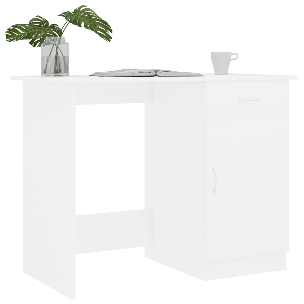 vidaXL Bureau Blanc 100x50x76 cm Bois d'ingénierie