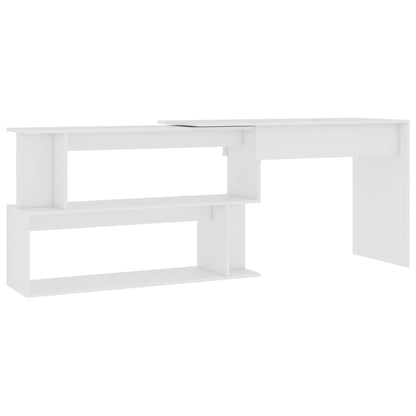 vidaXL Bureau d'angle Blanc 200x50x76 cm Aggloméré