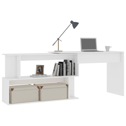 vidaXL Bureau d'angle Blanc 200x50x76 cm Aggloméré