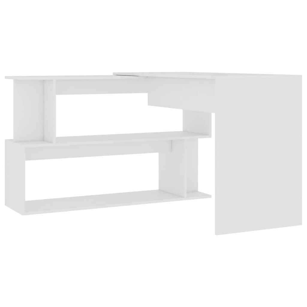 vidaXL Bureau d'angle Blanc 200x50x76 cm Aggloméré