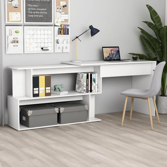 vidaXL Bureau d'angle Blanc 200x50x76 cm Aggloméré