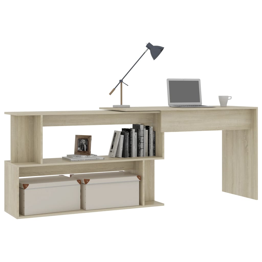 vidaXL Bureau d'angle Chêne sonoma 200x50x76 cm Aggloméré