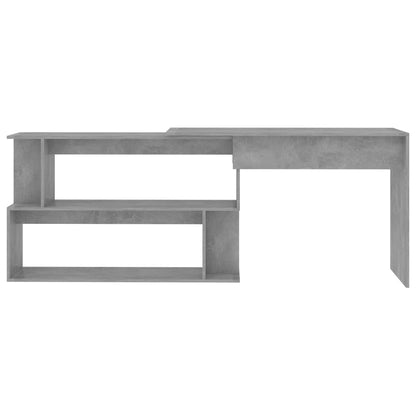 vidaXL Bureau d'angle Gris béton 200x50x76 cm Aggloméré