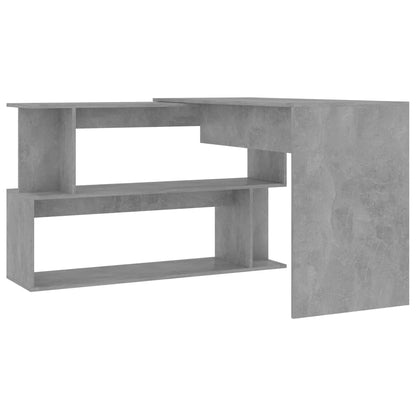 vidaXL Bureau d'angle Gris béton 200x50x76 cm Aggloméré
