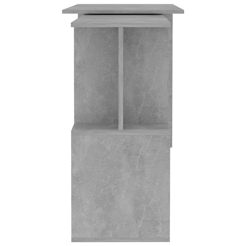 vidaXL Bureau d'angle Gris béton 200x50x76 cm Aggloméré