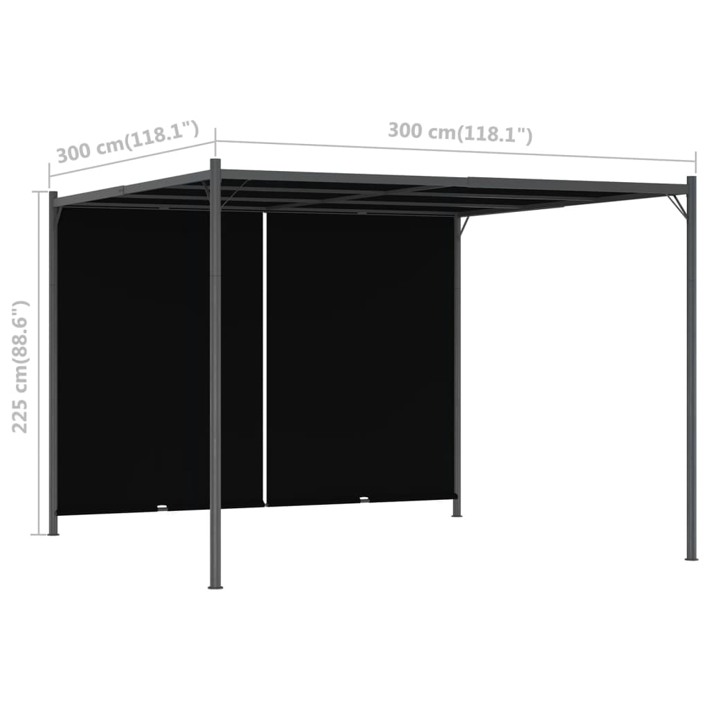vidaXL Pergola de jardin avec toit rétractable 3x3 m Anthracite