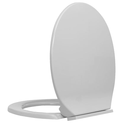 vidaXL Siège de toilette à fermeture en douceur Gris clair Ovale