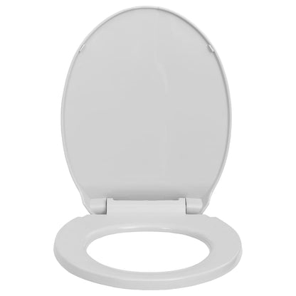 vidaXL Siège de toilette à fermeture en douceur Gris clair Ovale