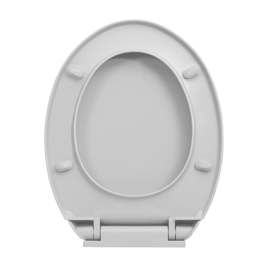 vidaXL Siège de toilette à fermeture en douceur Gris clair Ovale