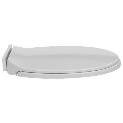 vidaXL Siège de toilette à fermeture en douceur Gris clair Ovale