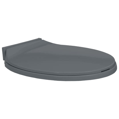 vidaXL Siège de toilette à fermeture en douceur Gris Ovale