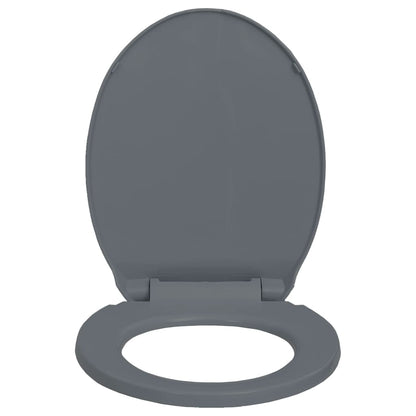 vidaXL Siège de toilette à fermeture en douceur Gris Ovale