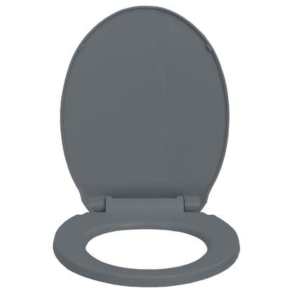 vidaXL Siège de toilette à fermeture en douceur Gris Ovale