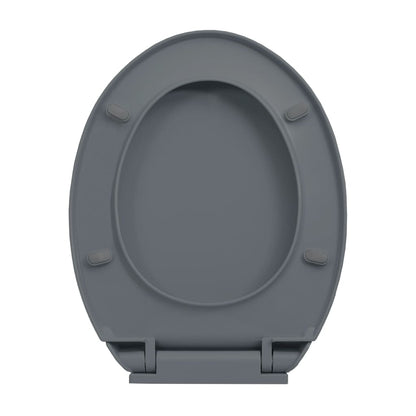 vidaXL Siège de toilette à fermeture en douceur Gris Ovale