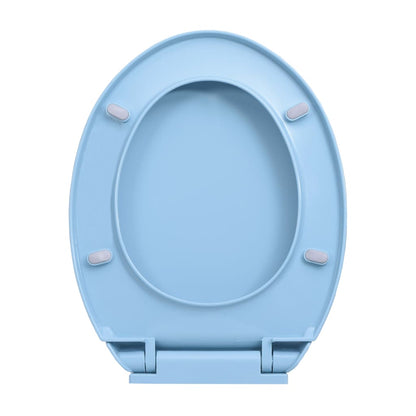 vidaXL Siège de toilette à fermeture en douceur Bleu Ovale