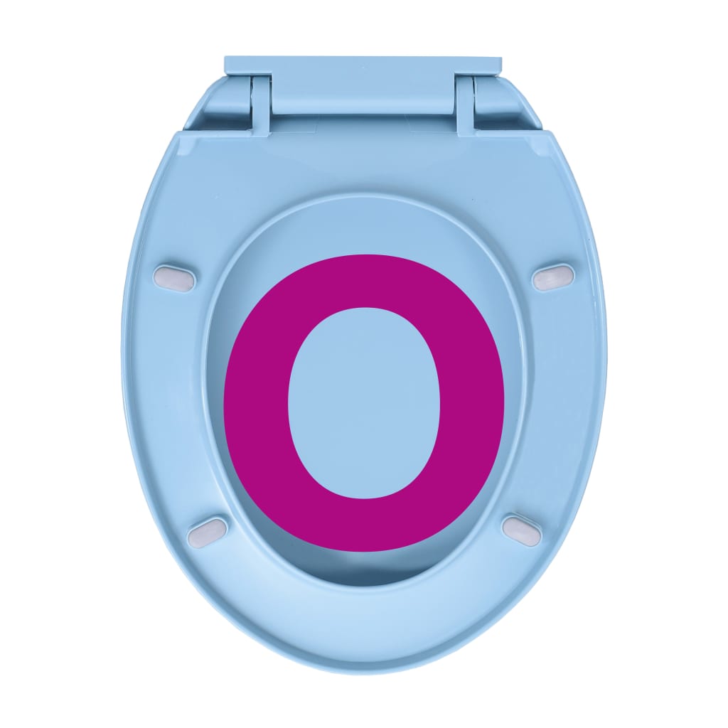 vidaXL Siège de toilette à fermeture en douceur Bleu Ovale