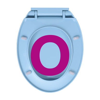 vidaXL Siège de toilette à fermeture en douceur Bleu Ovale