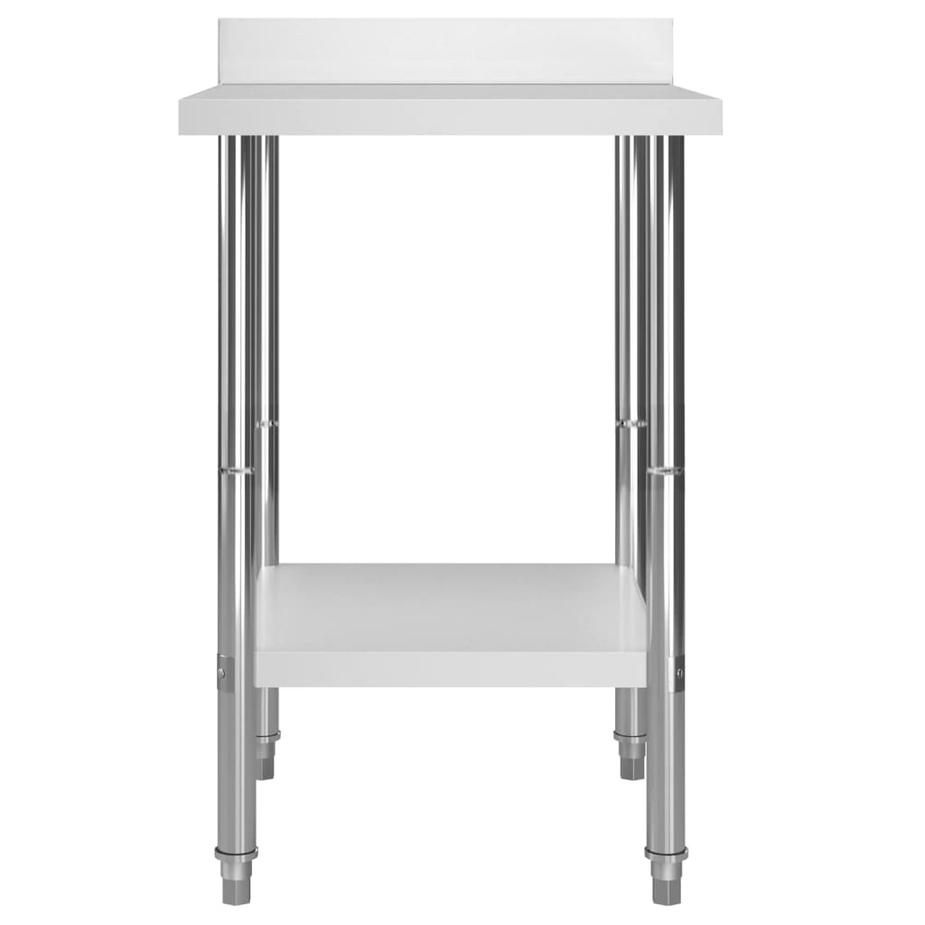vidaXL Table de travail de cuisine avec dosseret 60x60x93 cm Inox