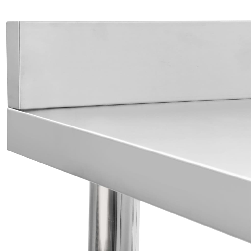 vidaXL Table de travail de cuisine avec dosseret 60x60x93 cm Inox
