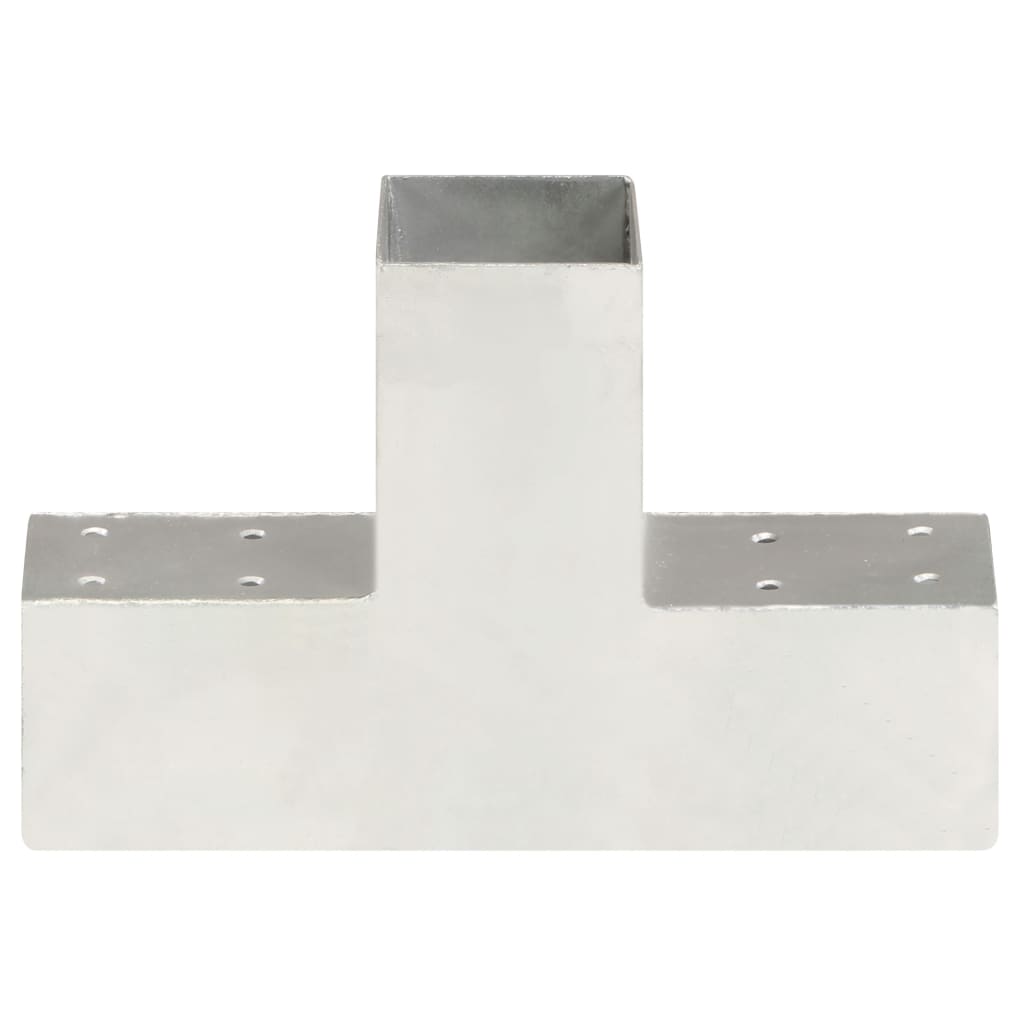vidaXL Connecteurs de poteau 4 pcs Forme en T Métal galvanisé 71x71 mm