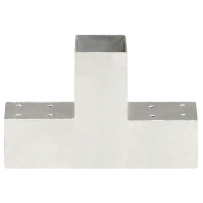 vidaXL Connecteurs de poteau 4 pcs Forme en T Métal galvanisé 71x71 mm