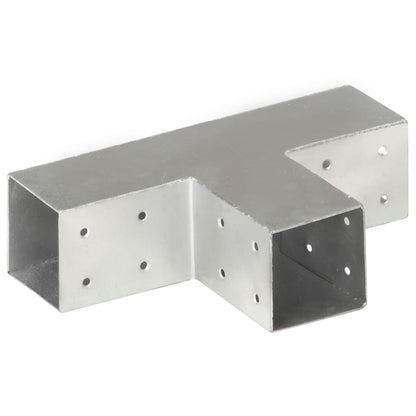 vidaXL Connecteurs de poteau 4 pcs Forme en T Métal galvanisé 71x71 mm