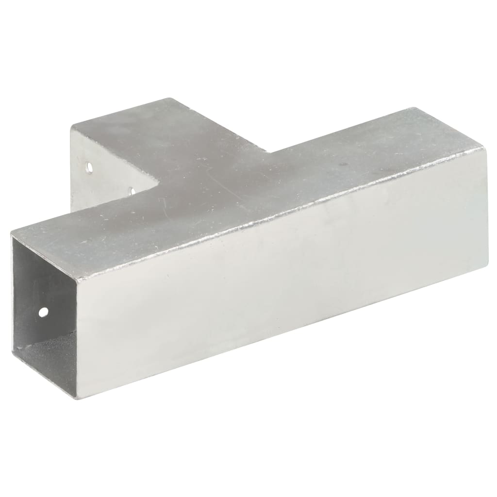 vidaXL Connecteurs de poteau 4 pcs Forme en T Métal galvanisé 71x71 mm