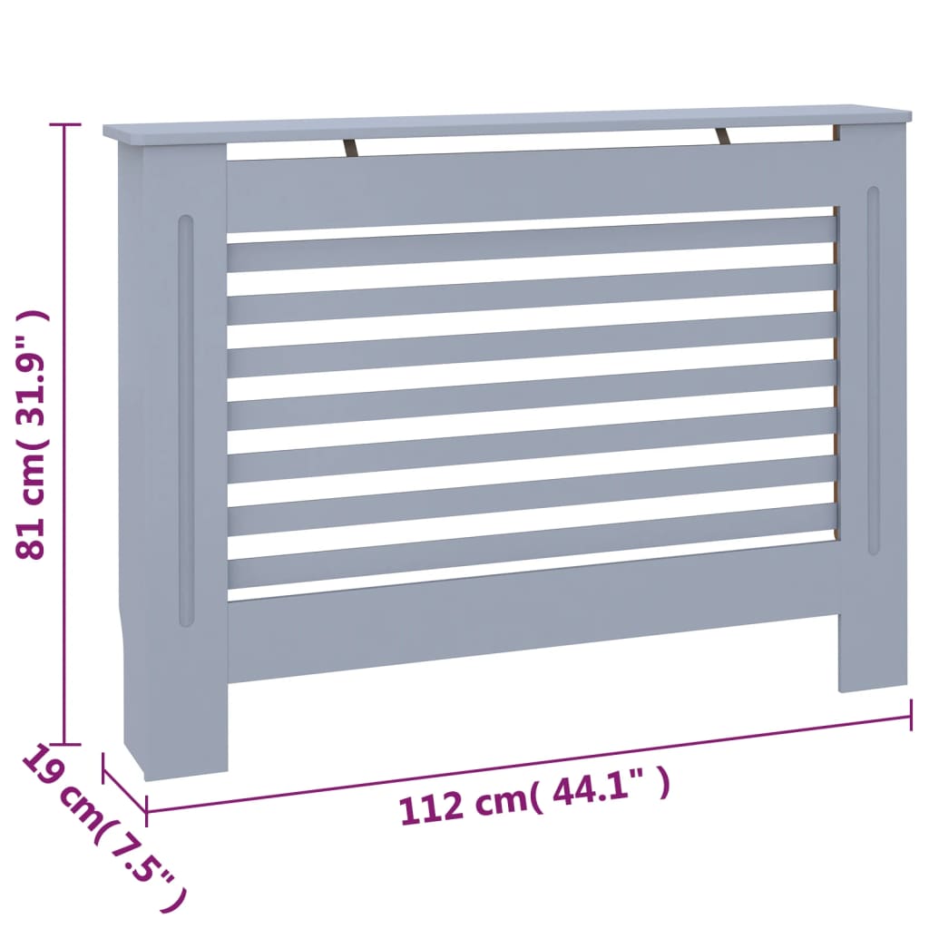 vidaXL Cache-radiateur anthracite 112x19x81,5 cm MDF