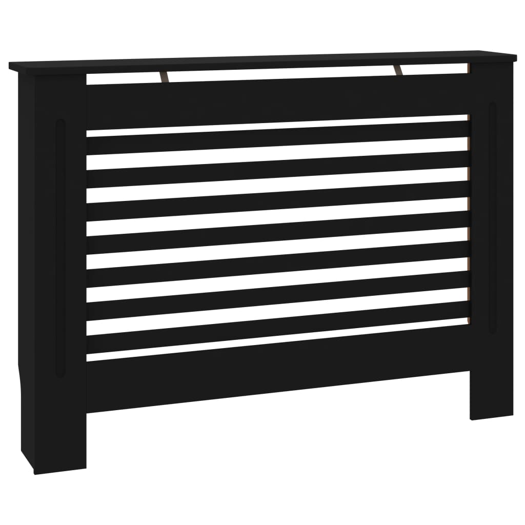 vidaXL Cache-radiateur noir 112x19x81,5 cm MDF