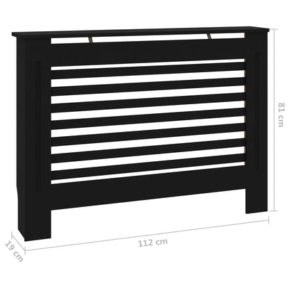 vidaXL Cache-radiateur noir 112x19x81,5 cm MDF