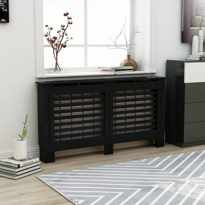 vidaXL Cache-radiateur noir 152x19x81,5 cm MDF