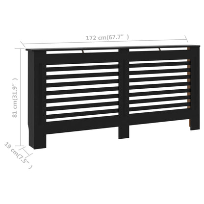 vidaXL Cache-radiateur noir 172x19x81,5 cm MDF