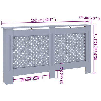 vidaXL Cache-radiateur anthracite 152x19x81,5 cm MDF