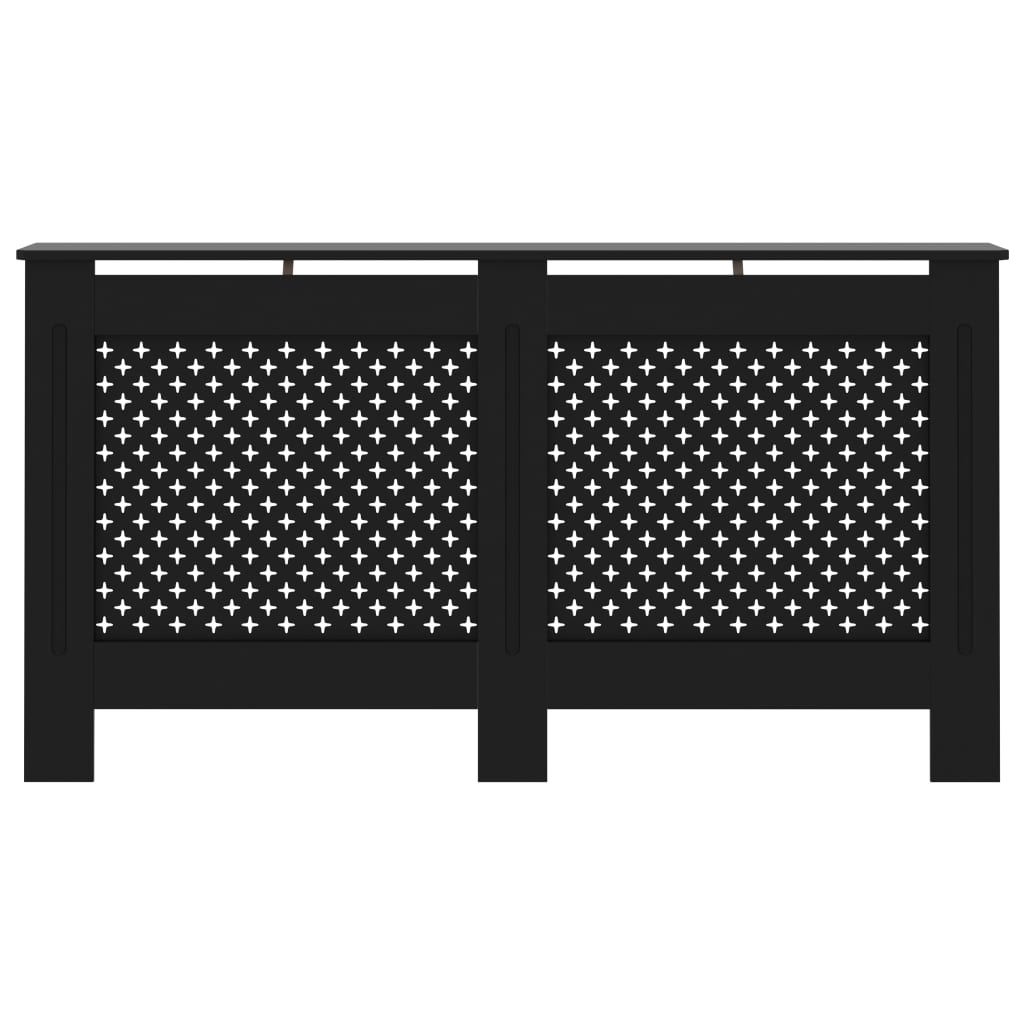 vidaXL Cache-radiateur noir 152x19x81,5 cm MDF