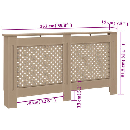 vidaXL Cache-radiateur 152x19x81,5 cm MDF