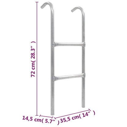 vidaXL Échelle de trampoline à 2 marches Acier Argenté 72 cm
