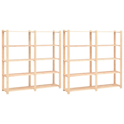 vidaXL Étagères de rangement à 5 niveaux 2pcs 170x38x170 cm Pin 500 kg