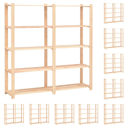 vidaXL Étagères de rangement à 5 niveaux 10pcs 170x38x170cm Pin 500 kg