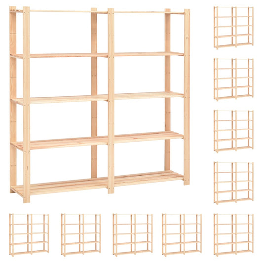 vidaXL Étagères de rangement à 5 niveaux 10pcs 170x38x170cm Pin 500 kg