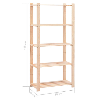 vidaXL Étagères de rangement à 5 niveaux 5 pcs 80x38x170 cm Pin 250 kg